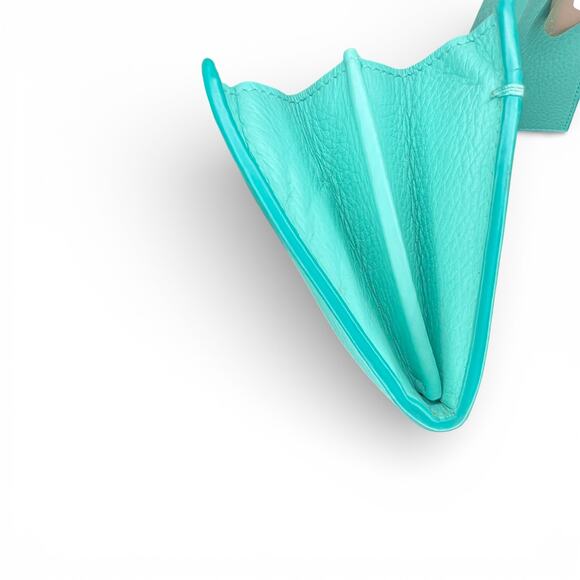 Authentic Tiffany & Co. Continental Flap Wallet Signature Tiffany Blue Leather - Picture 9 of 15